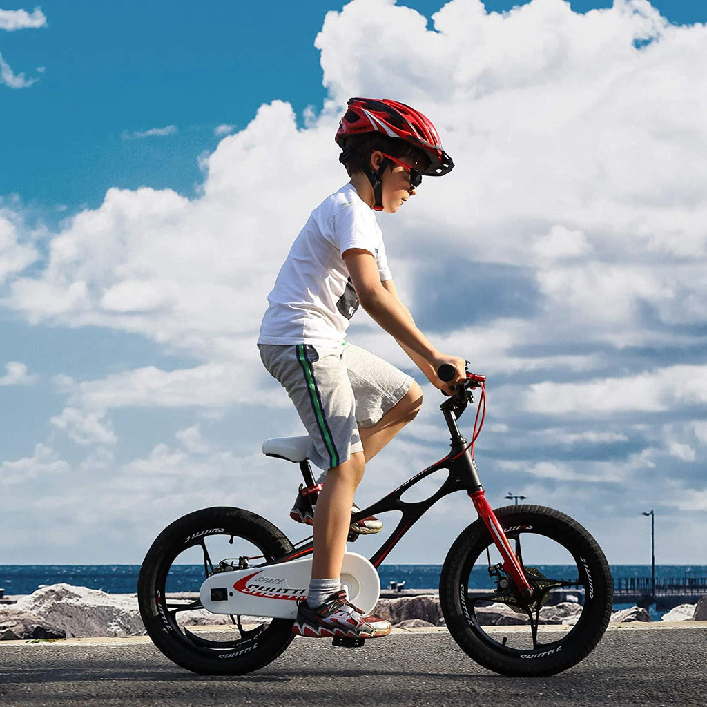 RoyalBaby Kids Bike Boys Girls Space Shuttle Black 18 Inch Magnesium 2 Hand Disc Brakes Kickstand