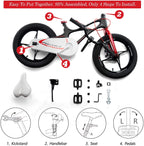 RoyalBaby Kids Bike Boys Girls Space Shuttle Black 18 Inch Magnesium 2 Hand Disc Brakes Kickstand