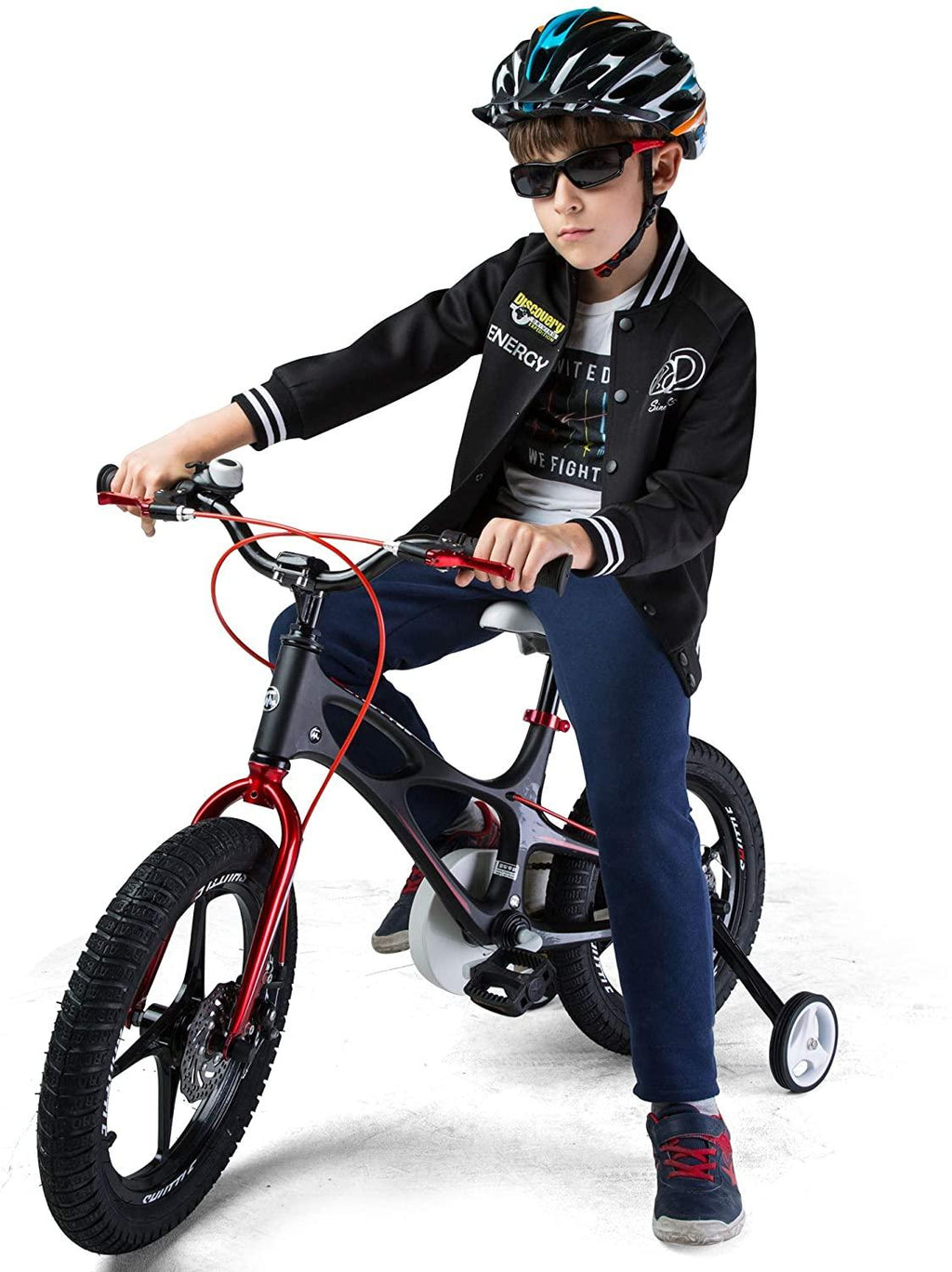 RoyalBaby Kids Bike Boys Girls Space Shuttle Black 18 Inch Magnesium 2 Hand Disc Brakes Kickstand