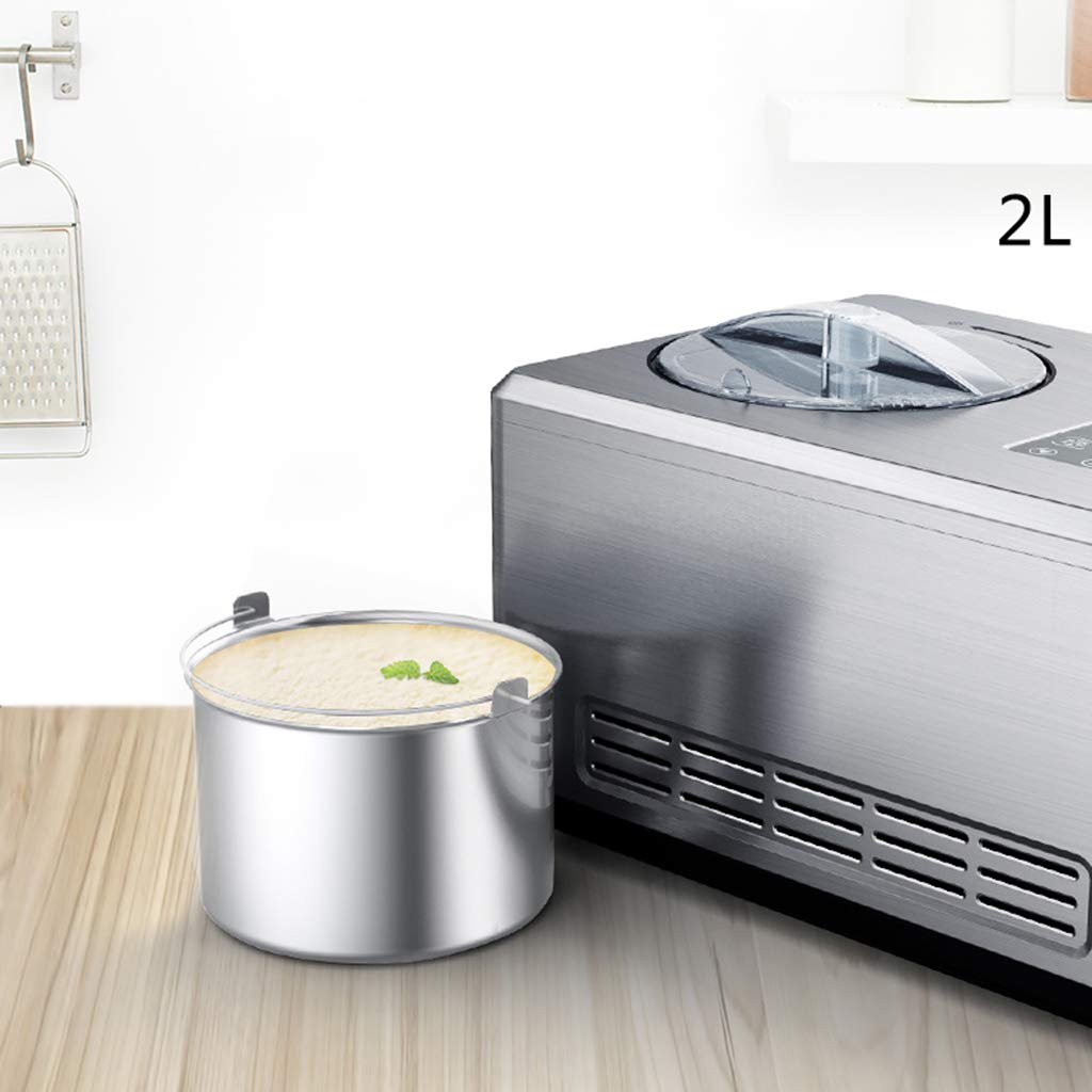 Ice cream maker?Ice cream mamachine?Compression cooling?Finished product Gelato Sherbet Frozen yogurt Soft ice?Timer?180W?2L? steel