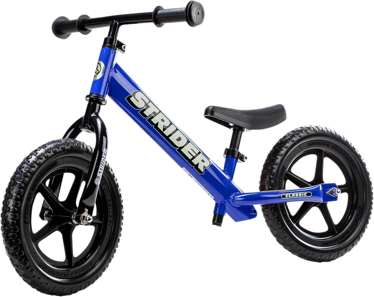 Strider 2-in-1 RocBase and 12" Classic  Bike Blue Combo, Ages 6-24 Months