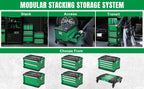 Modular Stackable StoraTool Box, 20.5 Inch, 4-Drawer Steel Box, Magnetic Auto-Lock Mechanism, Holds up to 60 Pounds