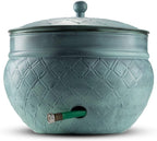 LifeSmart Garden Hose Pot Storage Holder with Copper Accents 16 x 12 Inches (Green)