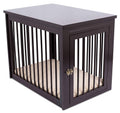 Internet's Best Decorative Dog Kennel with Pet Bed - Wooden Dog House - LarIndoor Pet Crate Side Table - Espresso