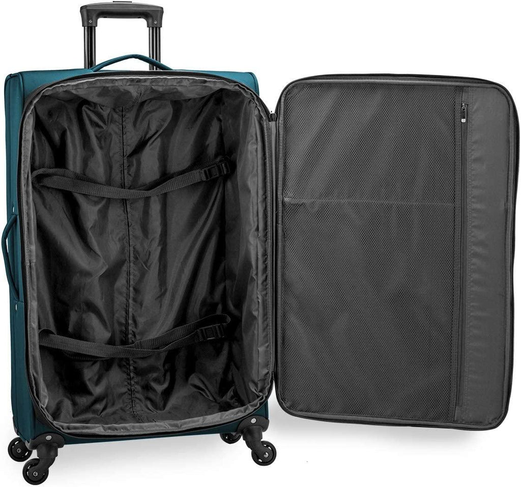 Anzio Softside Expandable Spinner Luggage, Teal, 3-Piece Set (22/26/30)
