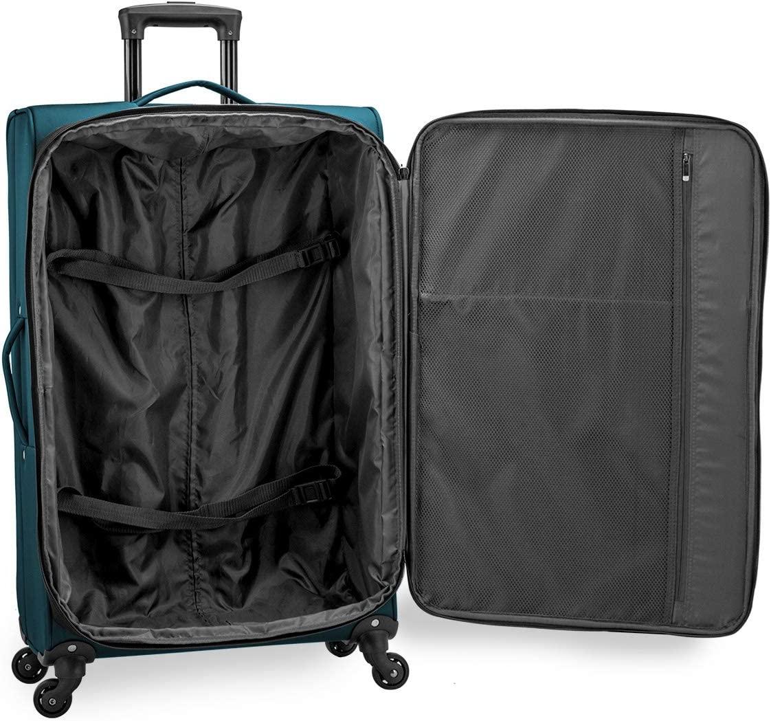 Anzio Softside Expandable Spinner Luggage, Teal, 3-Piece Set (22/26/30)