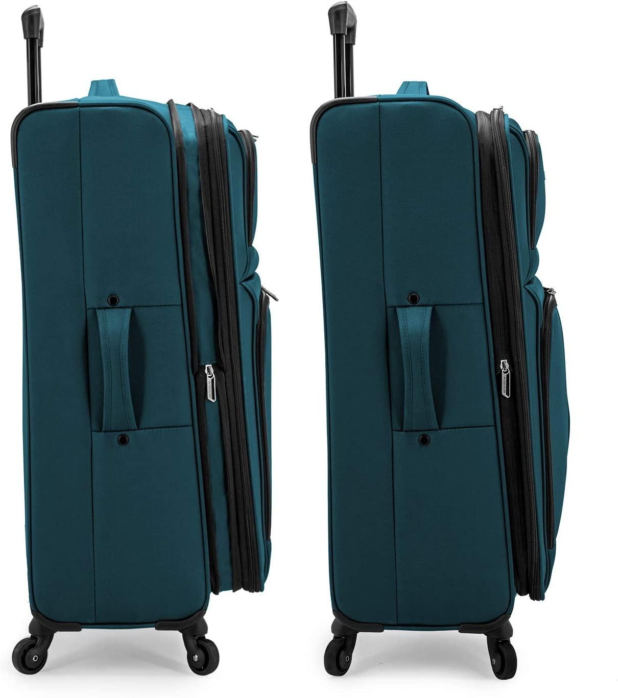 Anzio Softside Expandable Spinner Luggage, Teal, 3-Piece Set (22/26/30)