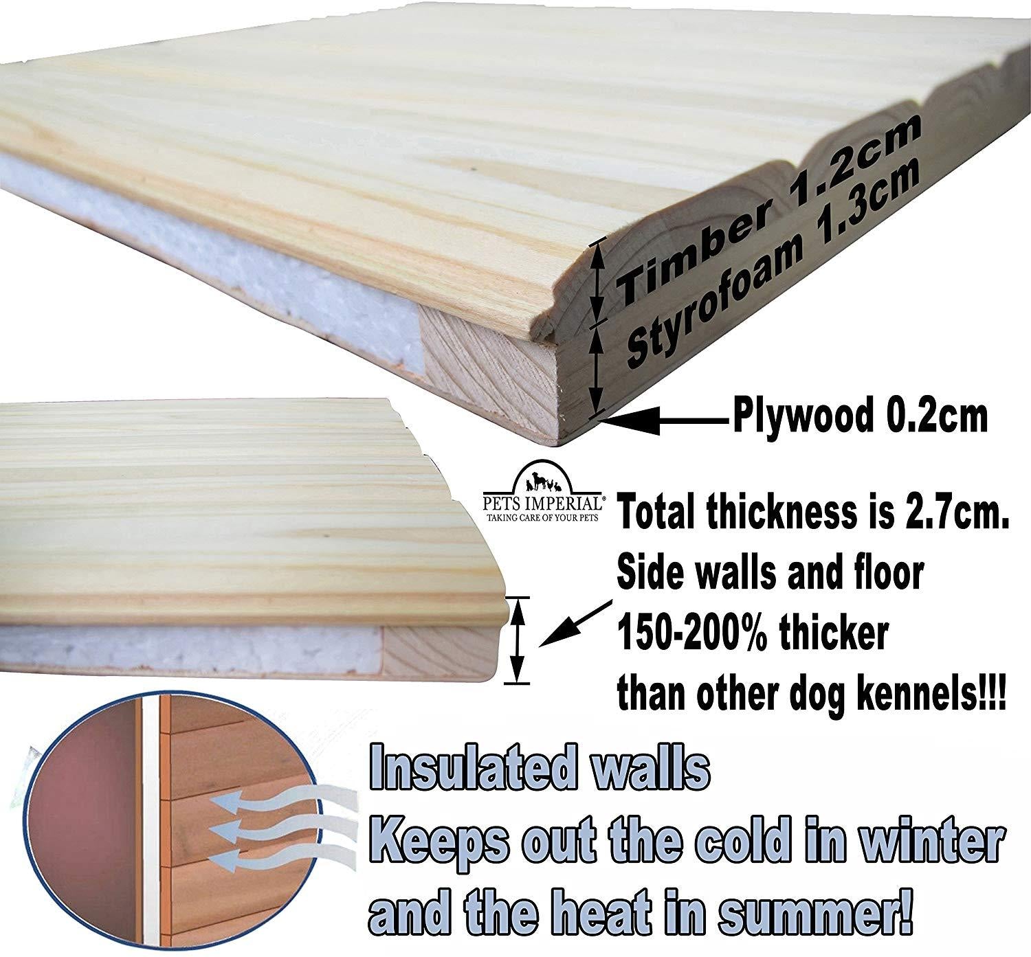 Pets Imperial Extra LarInsulated Wooden Norfolk Dog Kennel With Removable Floor For Easy Cleaning