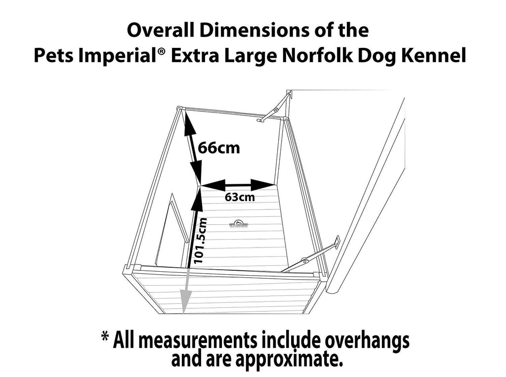 Pets Imperial Extra LarInsulated Wooden Norfolk Dog Kennel With Removable Floor For Easy Cleaning