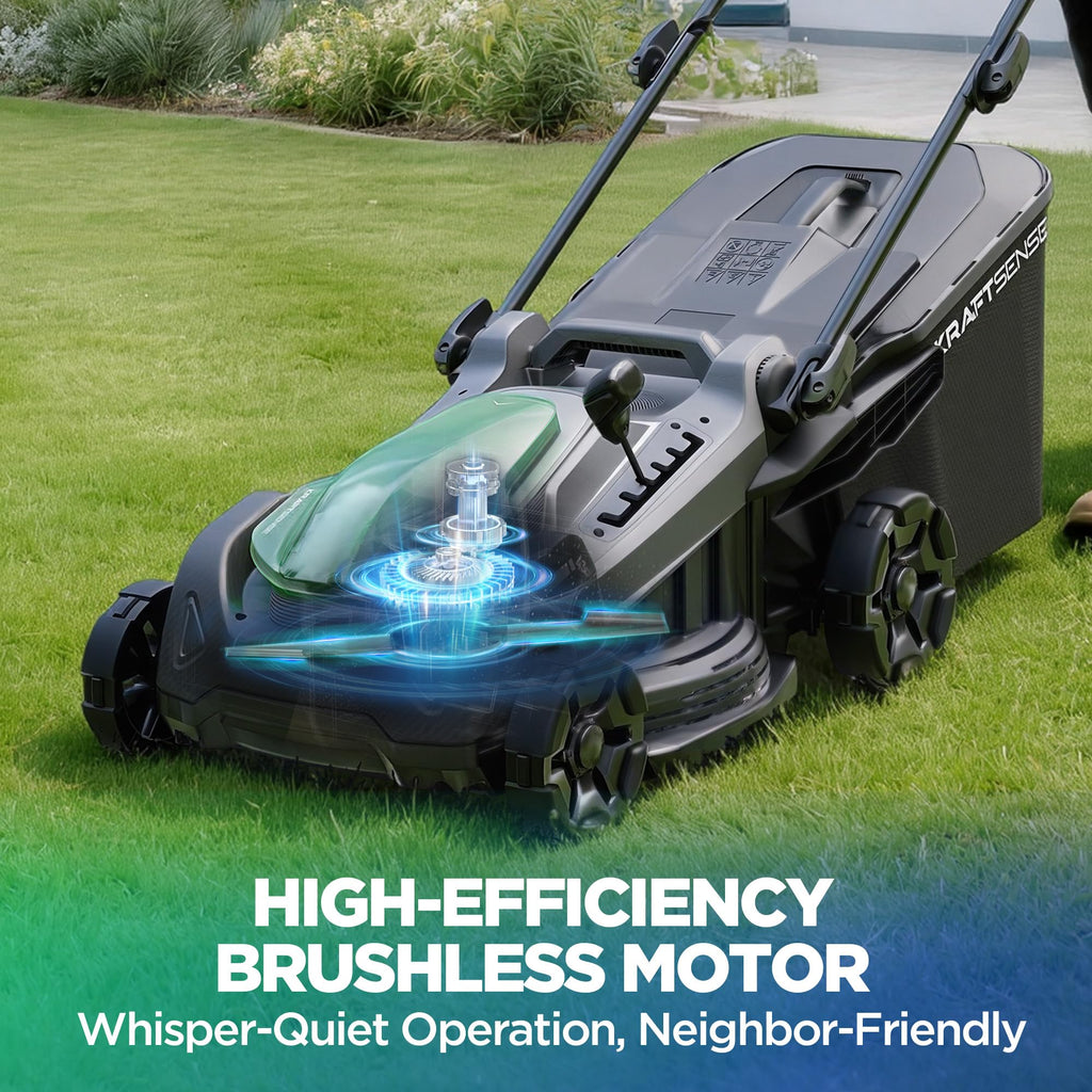 18" Electric Lawn Mower, 40V Self-Propelled Cordless Lawn Mower with 2x5.0Ah Batteries &amp; Charger, Brushless Motor, 2-in-1 Mulching &amp; Bagging, 6-Position Height Adjustment, for Small to Medium Yards