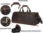 Carry On Garment Bag, UBANT Convertible Garment Bag with Shoes Compartment  Full Grain Leather Travel Weekender Overnight Large Duffel Bag 2 in 1 Hanging Suitcase Suit Travel Bags for Men