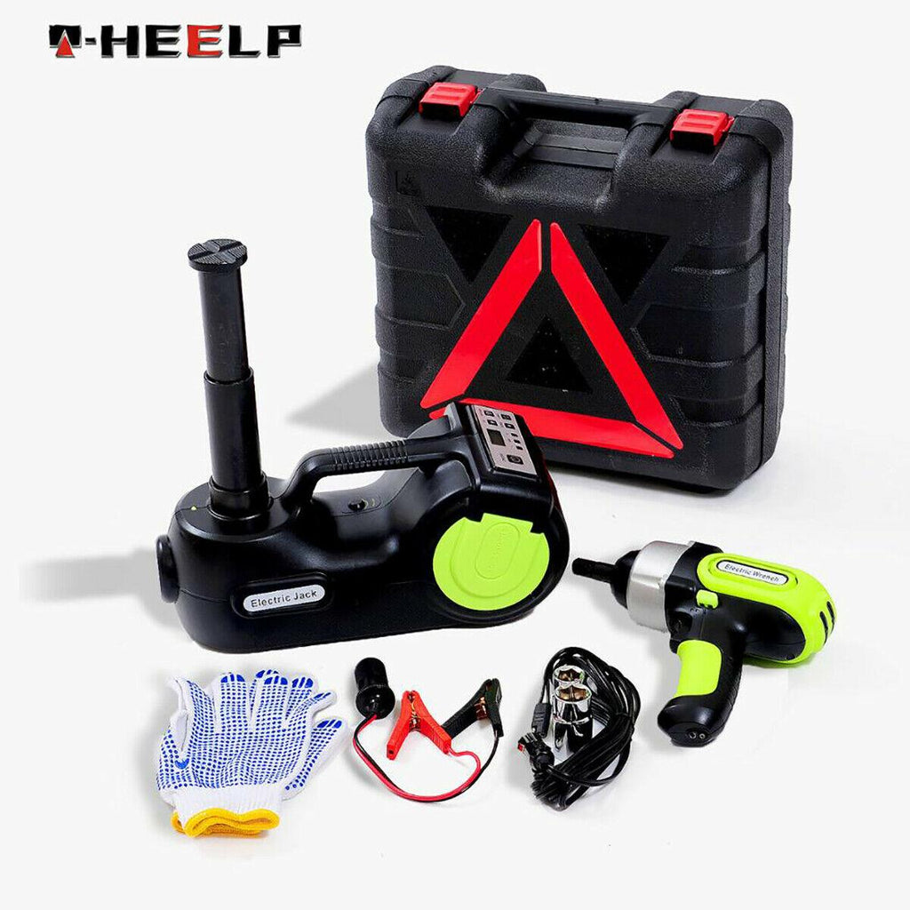 Electric Hydraulic Floor Jack 5 Ton 12V DC Car Jack Lift Impact Wrench Tool Kits