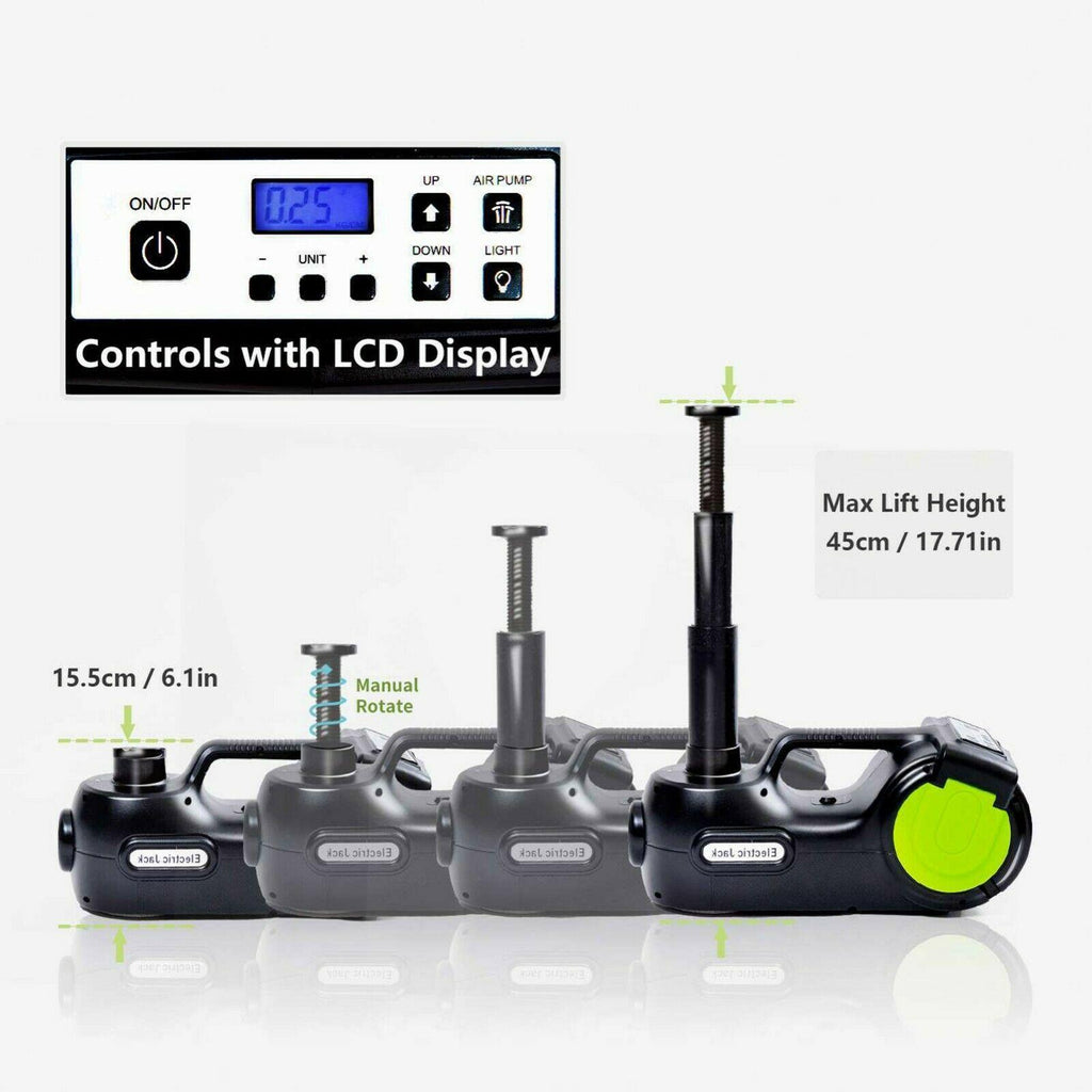 Electric Hydraulic Floor Jack 5 Ton 12V DC Car Jack Lift Impact Wrench Tool Kits
