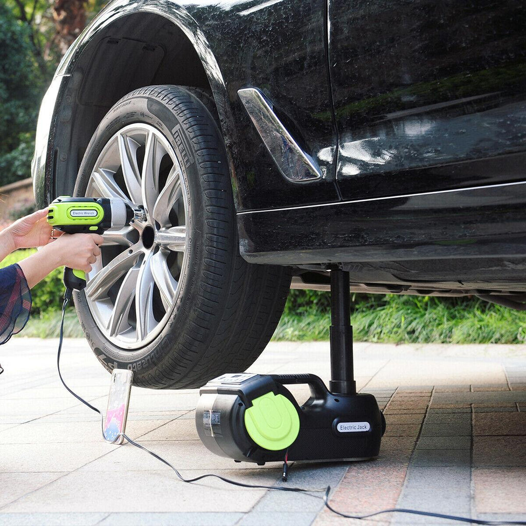 Electric Hydraulic Floor Jack 5 Ton 12V DC Car Jack Lift Impact Wrench Tool Kits