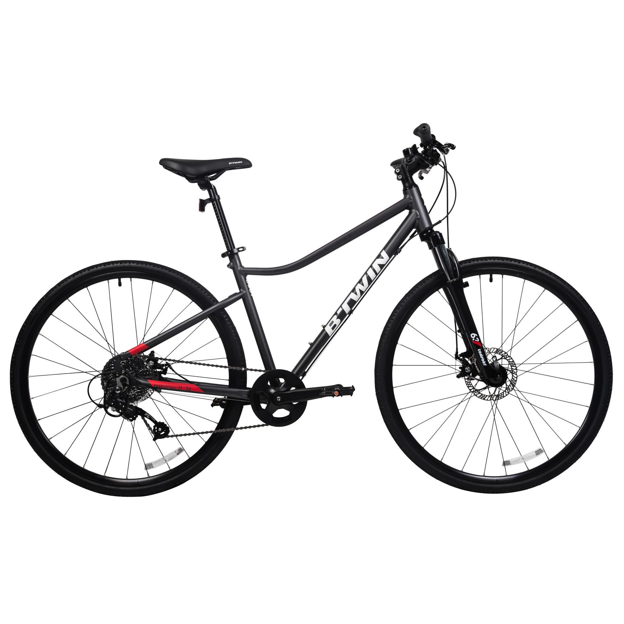 Decathlon Riverside 500, Adult Hybrid Bike, 700c, Black, Large