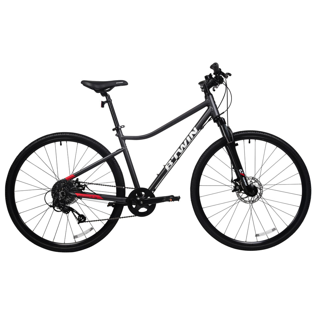Decathlon Riverside 500, Adult Hybrid Bike, 700c, Black, Large
