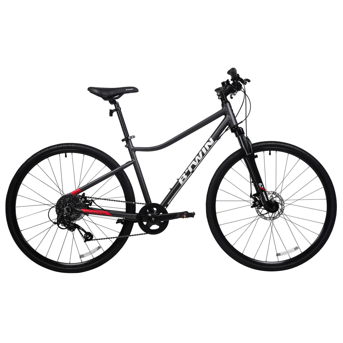 Decathlon Riverside 500, Adult Hybrid Bike, 700c, Black, Large