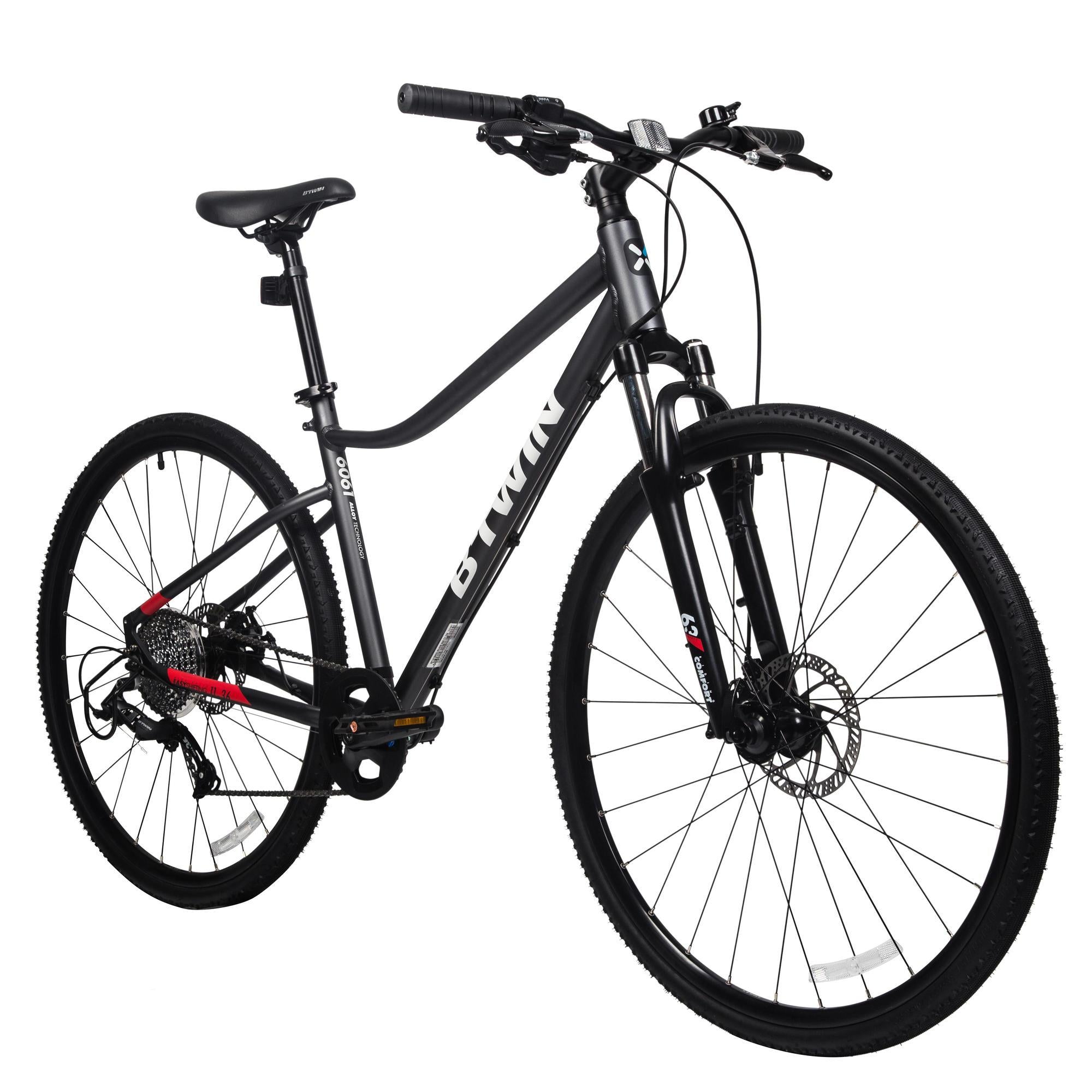 Decathlon Riverside 500, Adult Hybrid Bike, 700c, Black, Large