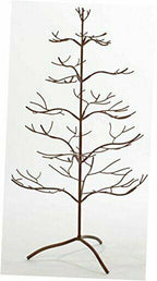 42" Brown Natural Metal Tree Ornament Display, Green
