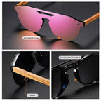 Wooden Leg Lightweight Pilot Style Polarized Sunglasses