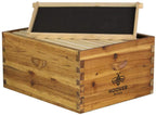 hoover hives 8 frame langstroth beehive dipped in 100% beeswax includes wooden frames &amp; waxed foundations (1 deep box, 1 medium box)