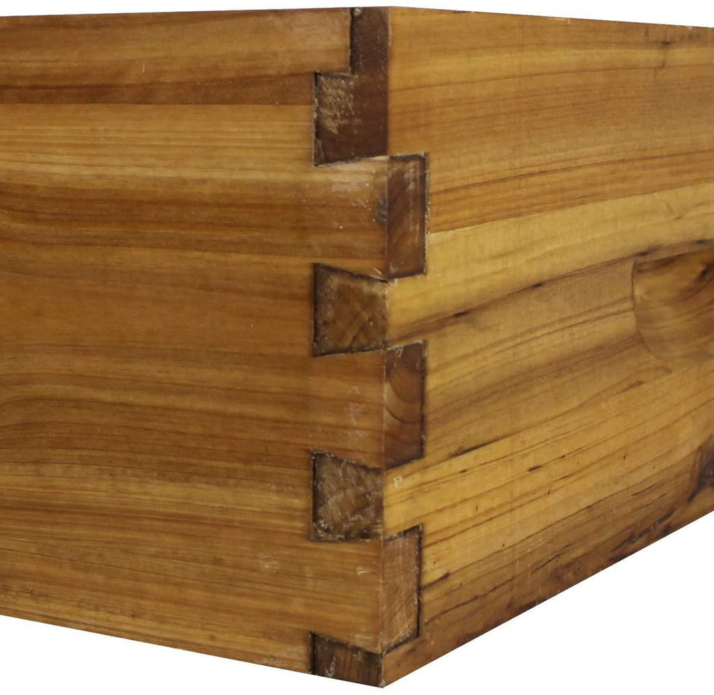 hoover hives 10 frame langstroth beehive dipped in 100% beeswax includes wooden frames &amp; waxed foundations (2 deep boxes, 1 medium box)(fully assembled)