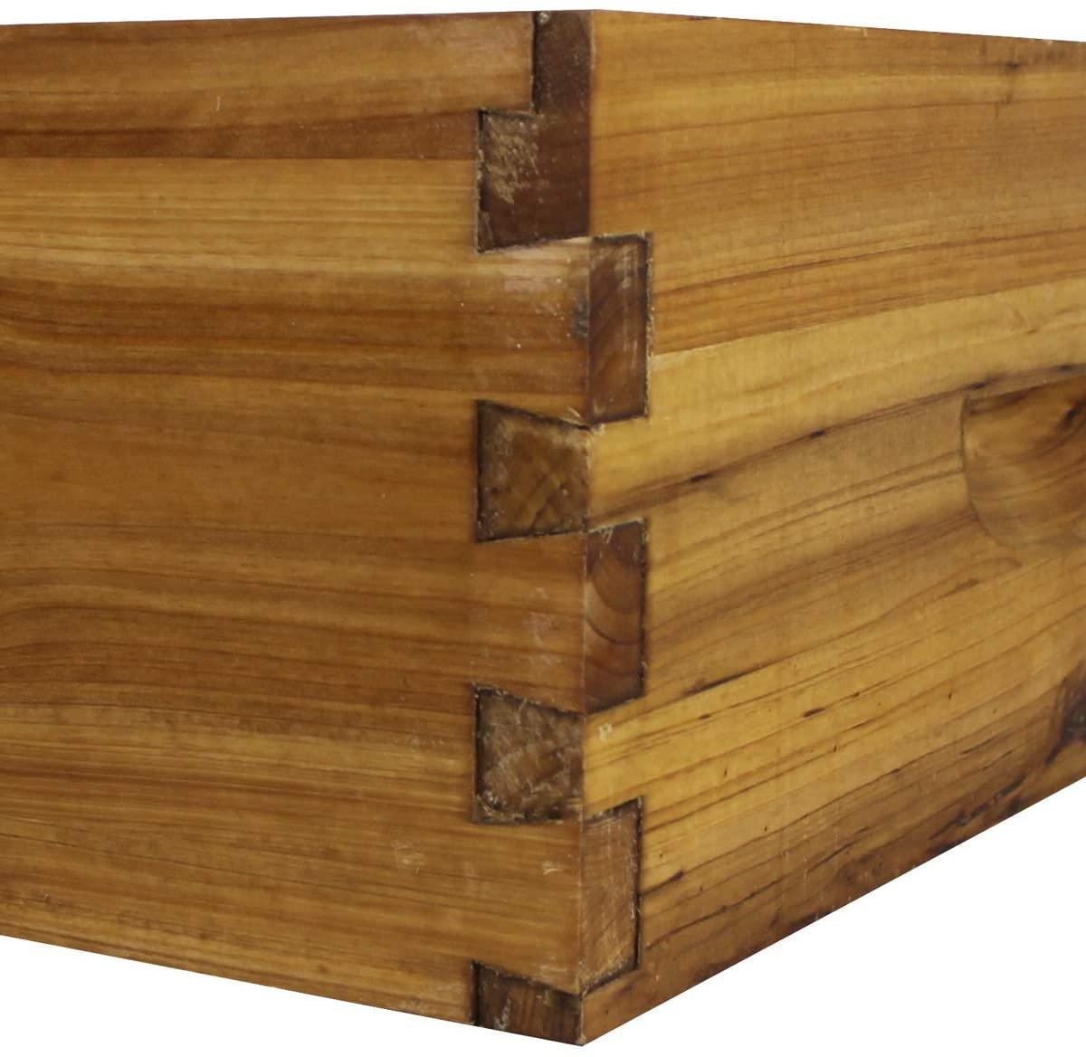 hoover hives 10 frame langstroth beehive dipped in 100% beeswax includes wooden frames &amp; waxed foundations (2 deep boxes, 1 medium box)(fully assembled)