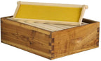 hoover hives 8 frame langstroth beehive dipped in 100% beeswax includes wooden frames &amp; waxed foundations (1 deep box, 1 medium box)