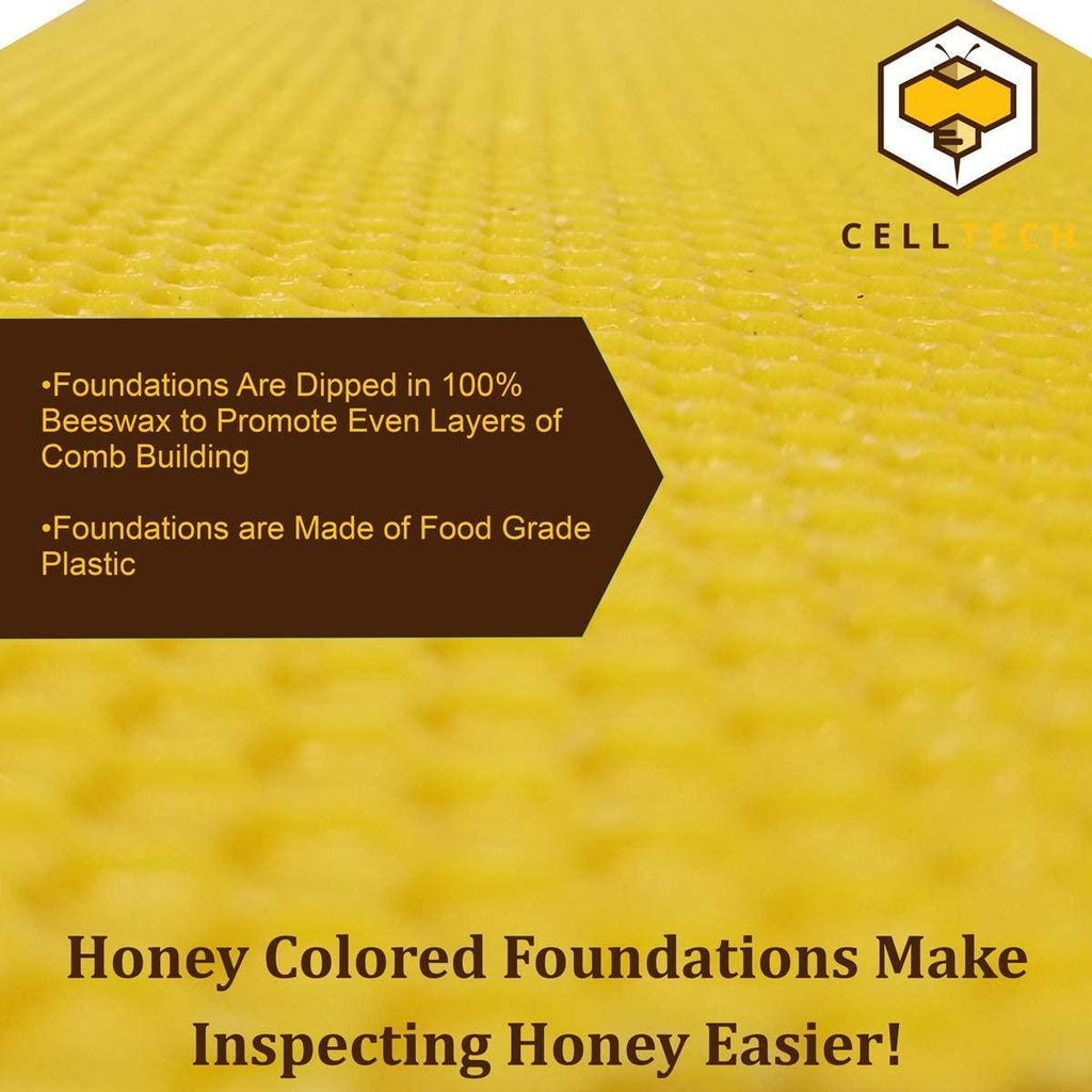 hoover hives 8 frame langstroth beehive dipped in 100% beeswax includes wooden frames &amp; waxed foundations (1 deep box, 1 medium box)