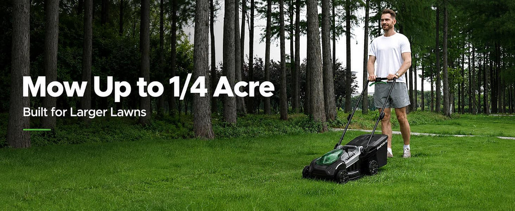 18" Electric Lawn Mower, 40V Cordless Lawn Mower with 2x8.0Ah Batteries &amp; Charger, Brushless Motor, 2-in-1 Mulching &amp; Bagging, 6-Position Height Adjustment, for Medium Yards