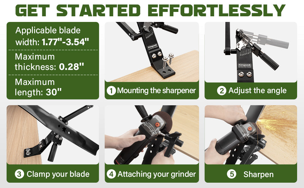 Lawn Mower Blade Sharpener, Lawnmower Blade Sharpening Tool with Blade r, Blade Sharpner Kit