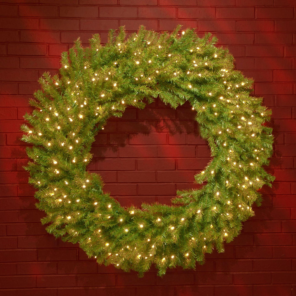 Pre-Lit Norwood Fir Artificial Christmas Wreath - 48-Inch, Clear Lights