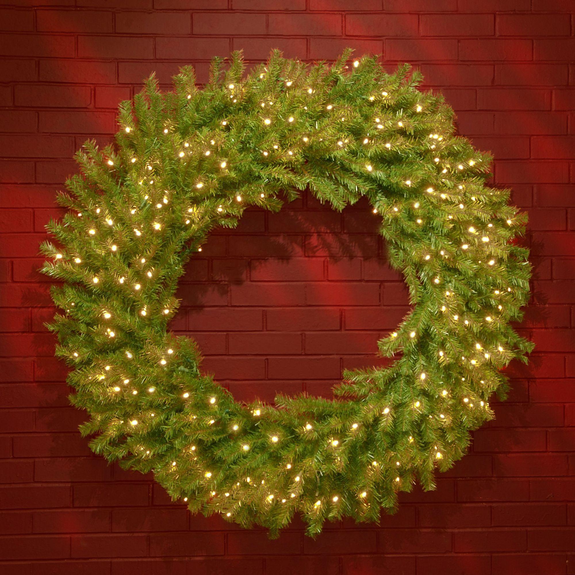 Pre-Lit Norwood Fir Artificial Christmas Wreath - 48-Inch, Clear Lights