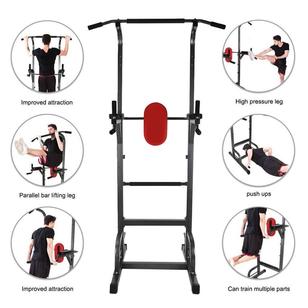 Mchoice Power Tower Dip Station Pull-up Bars Strength Training Workout Fitness Equipment for Home Gym (Weight Capacity 660lbs)