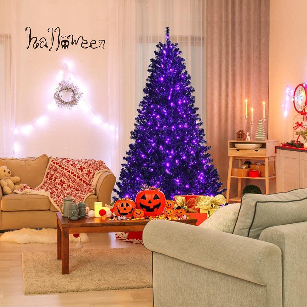 6 ft. Pre -Lit Black Halloween Tree Hinged Artificial Christmas Tree