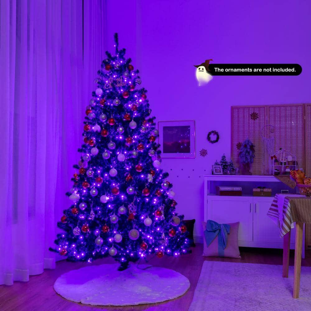 6 ft. Pre -Lit Black Halloween Tree Hinged Artificial Christmas Tree