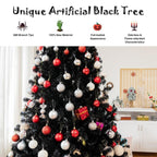6 ft. Pre -Lit Black Halloween Tree Hinged Artificial Christmas Tree