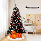 6 ft. Pre -Lit Black Halloween Tree Hinged Artificial Christmas Tree
