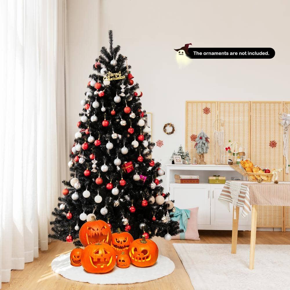 6 ft. Pre -Lit Black Halloween Tree Hinged Artificial Christmas Tree