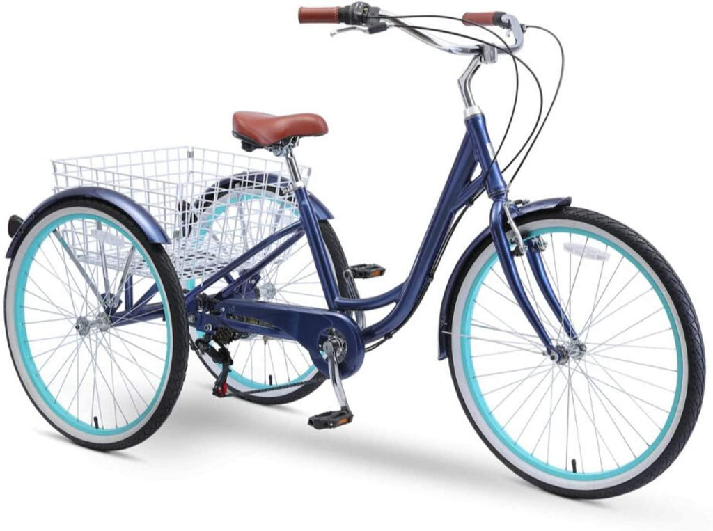 reezero Body Ease 26 Inch 7-Speed Adult Tricycle with Rear Basket
