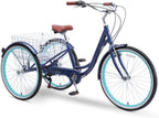 reezero Body Ease 26 Inch 7-Speed Adult Tricycle with Rear Basket