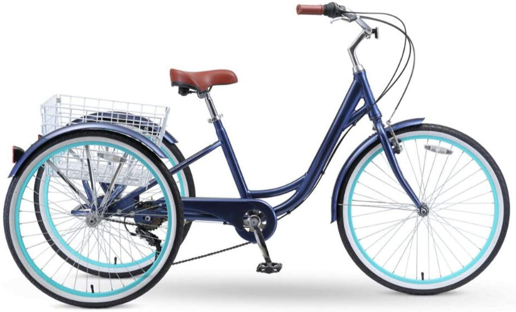 reezero Body Ease 26 Inch 7-Speed Adult Tricycle with Rear Basket