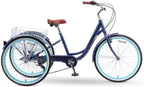 reezero Body Ease 26 Inch 7-Speed Adult Tricycle with Rear Basket