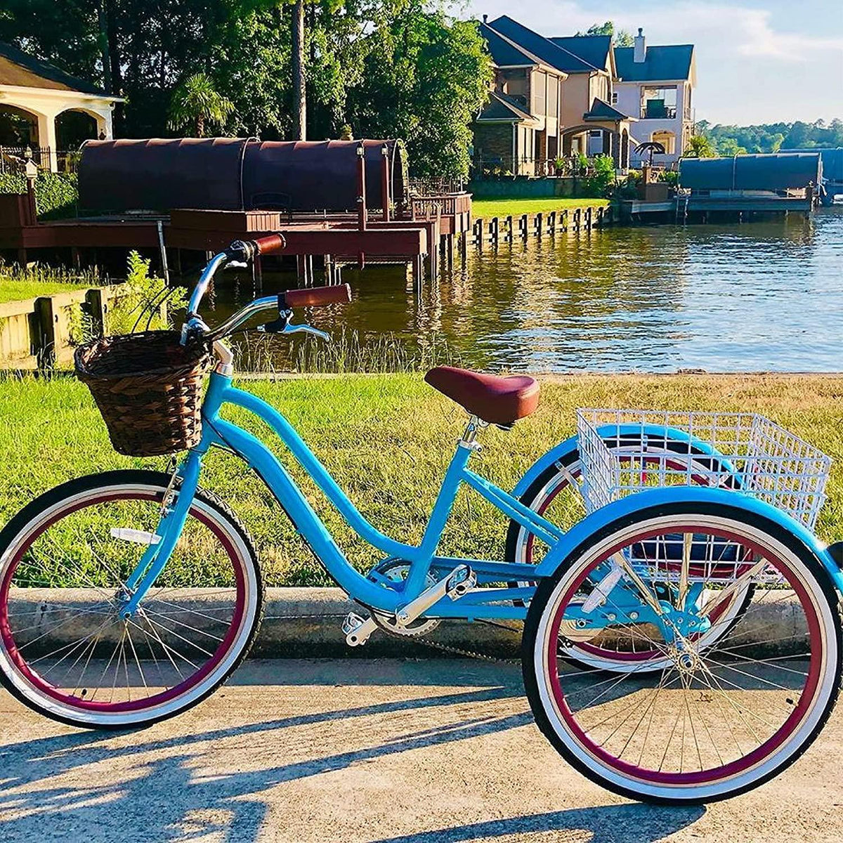 reezero Body Ease 26 Inch 7-Speed Adult Tricycle with Rear Basket