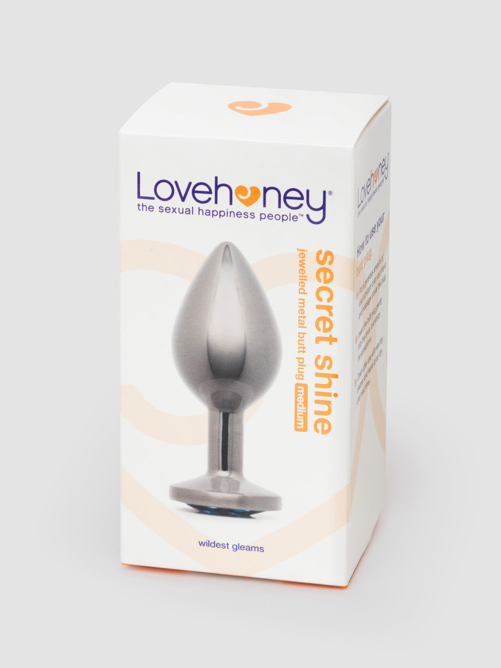 Lovehoney Gunmetal Jewelled Metal Medium Butt Plug 3 Inch, Grey | Grey