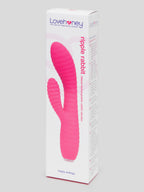 Lovehoney Ripple Rabbit Rechargeable Silicone Ribbed Rabbit Vibrator, Pink