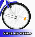 Adult Tricycles 7 Speed, Adult Trikes, Three Wheel Cruiser Bike Bicycle with 24-Inch Wheels and LarShopping Basket for Women, Seniors, Men
