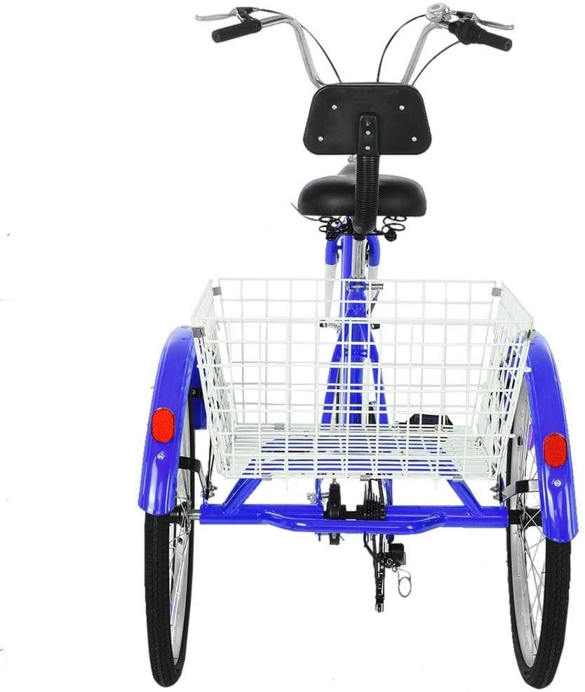 Adult Tricycles 7 Speed, Adult Trikes, Three Wheel Cruiser Bike Bicycle with 24-Inch Wheels and LarShopping Basket for Women, Seniors, Men