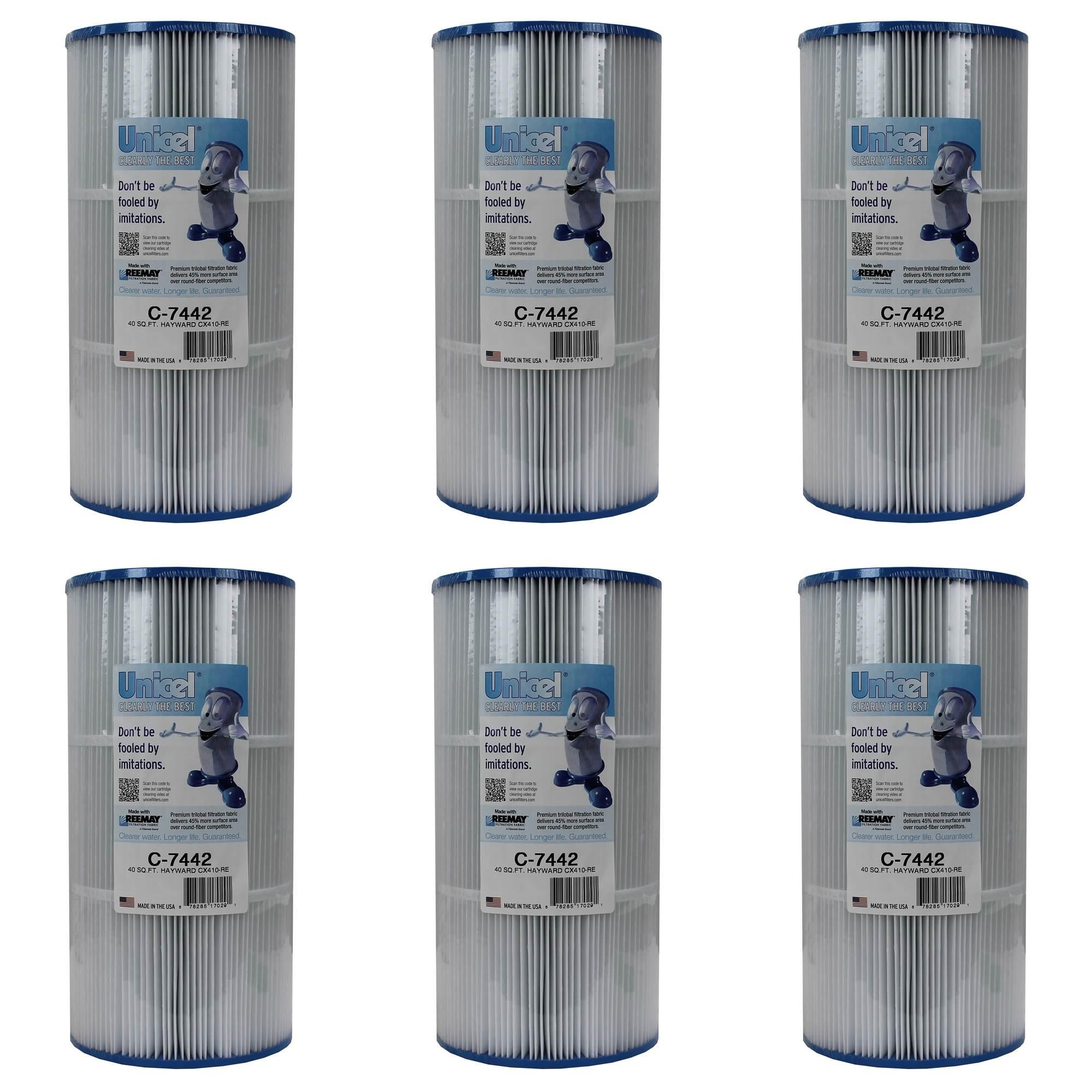 unicel c-7442 spa replacement cartridge filter hayward easy clear c400 (6 pack)