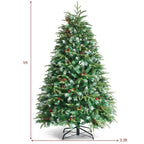 5 ft. Green Pre-Lit LED Snowy Hinged Artificial Christmas Tree with Multi-Color Lights